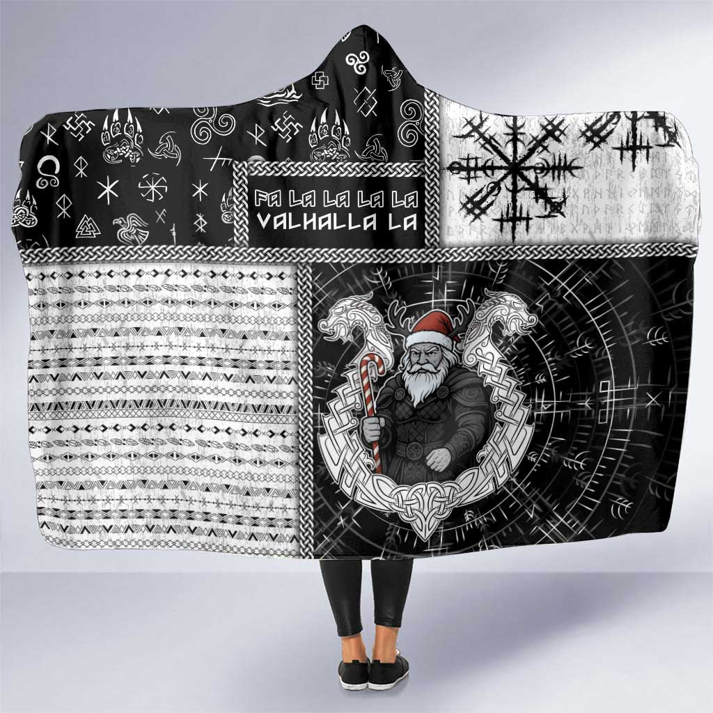Vikings Christmas Hooded Blanket Fa La La La Valhalla La - Wonder Print Shop