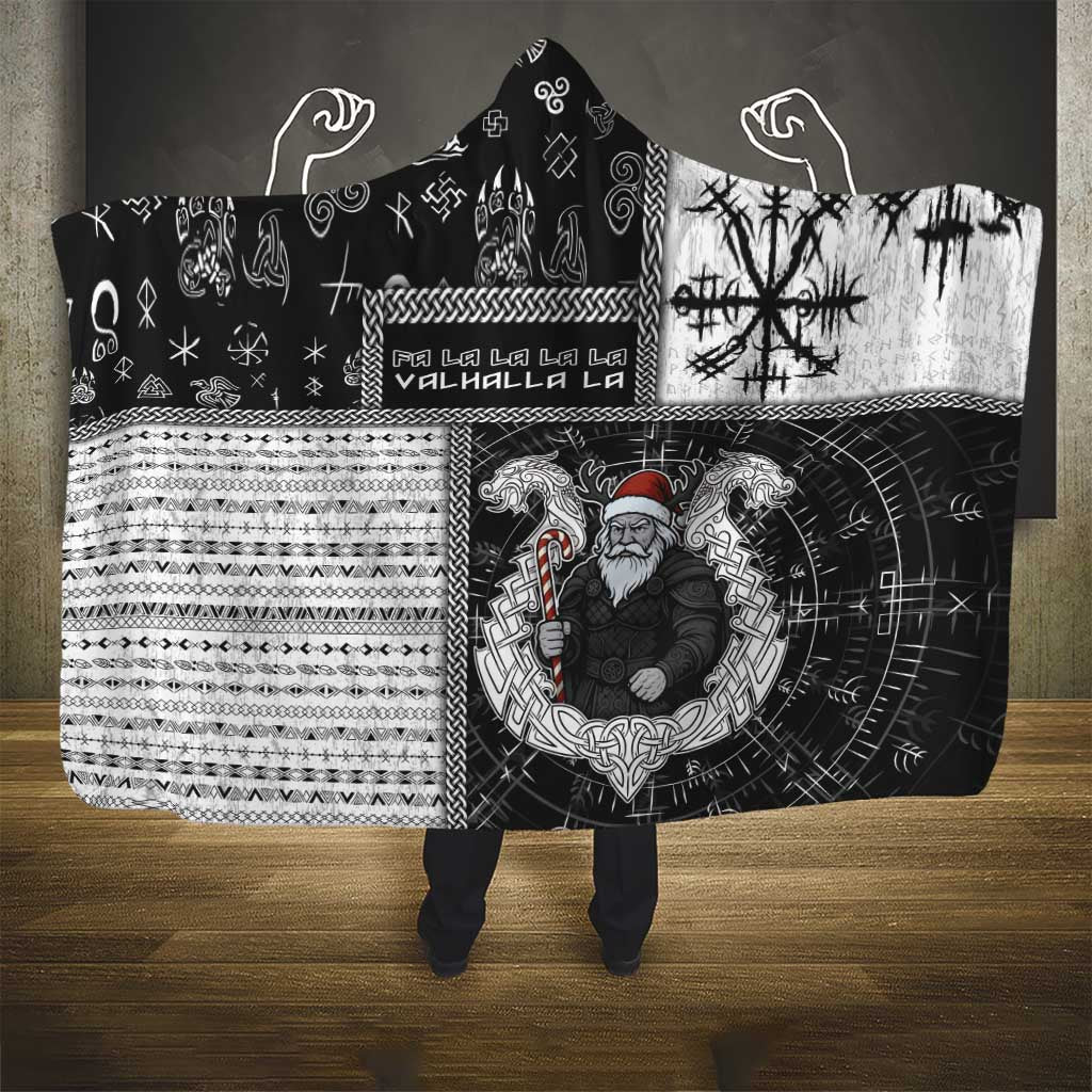 Vikings Christmas Hooded Blanket Fa La La La Valhalla La - Wonder Print Shop