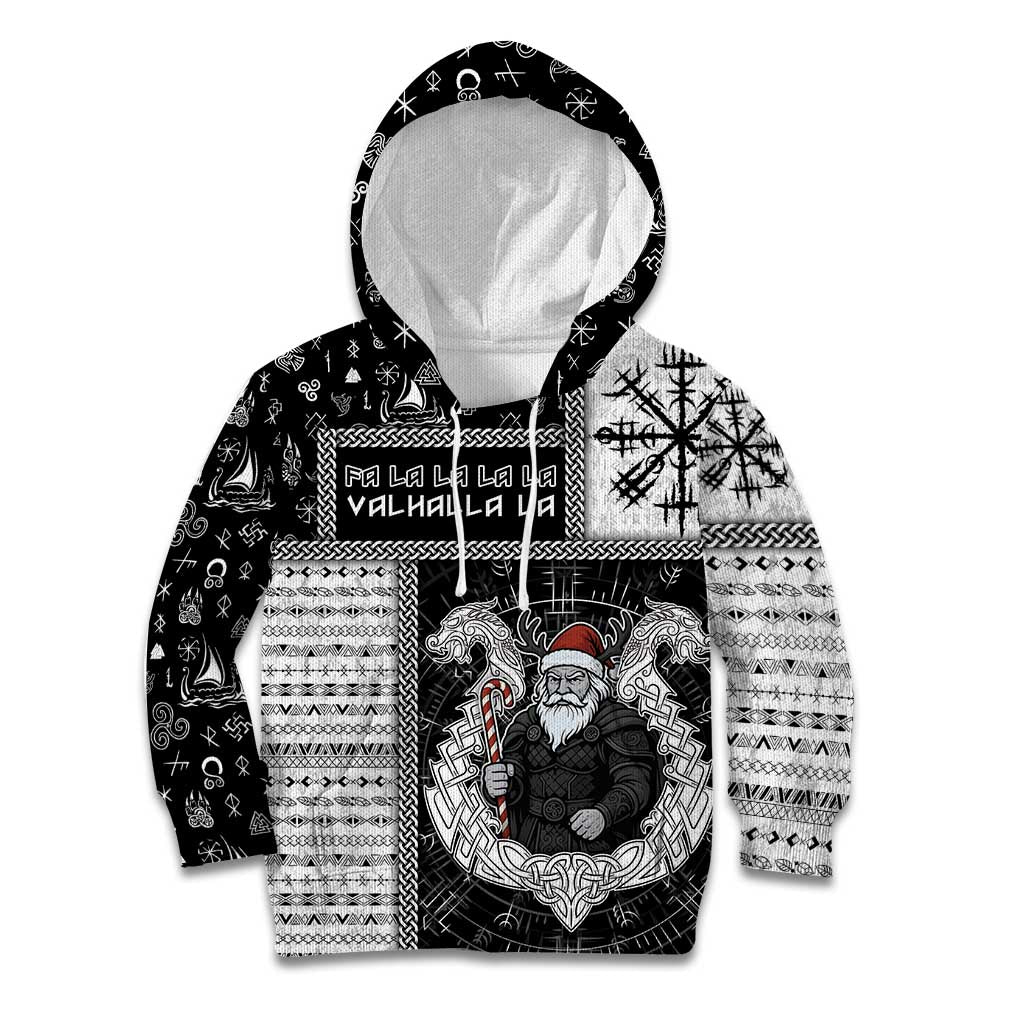 Vikings Christmas Kid Hoodie Fa La La La Valhalla La - Wonder Print Shop