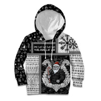 Vikings Christmas Kid Hoodie Fa La La La Valhalla La - Wonder Print Shop