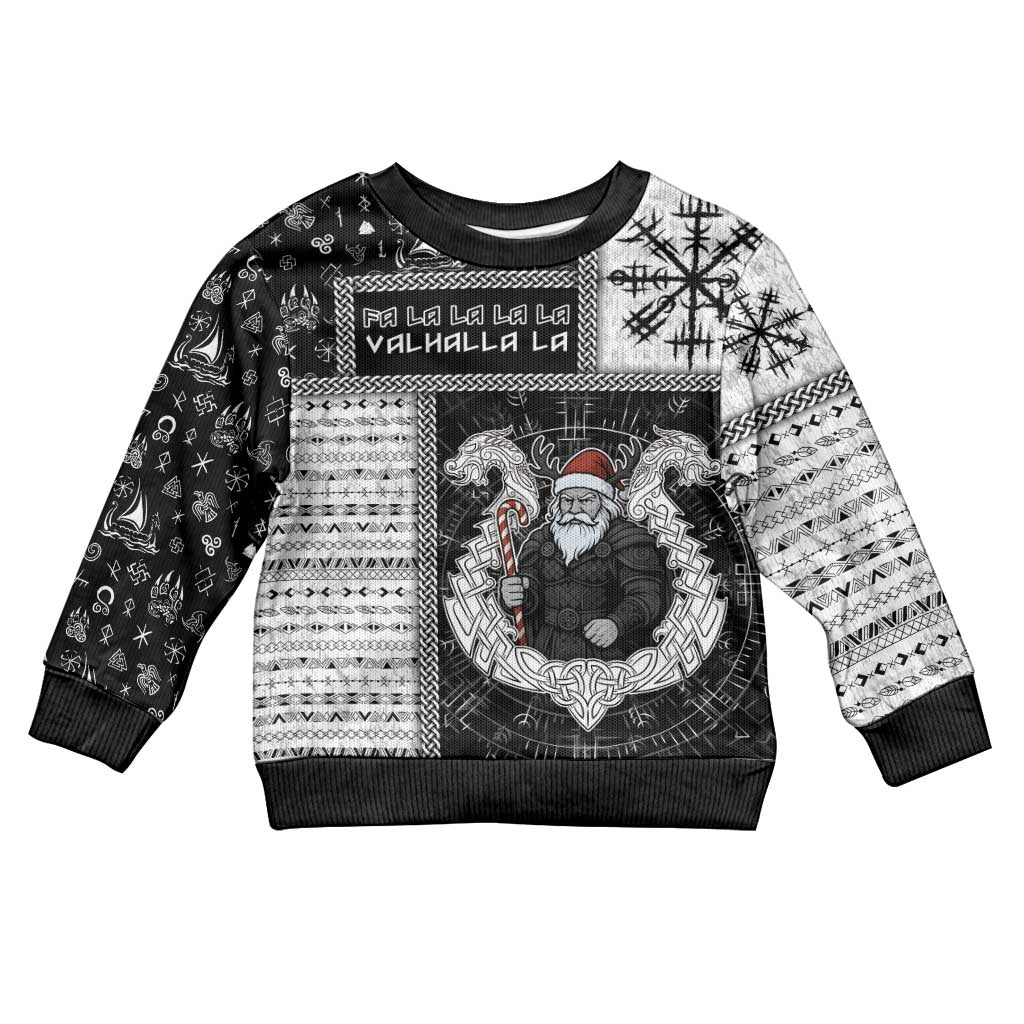 Viking Christmas Kid Ugly Christmas Sweater Fa La La La Valhalla La - Wonder Print Shop
