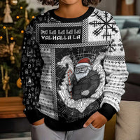 Viking Christmas Kid Ugly Christmas Sweater Fa La La La Valhalla La - Wonder Print Shop