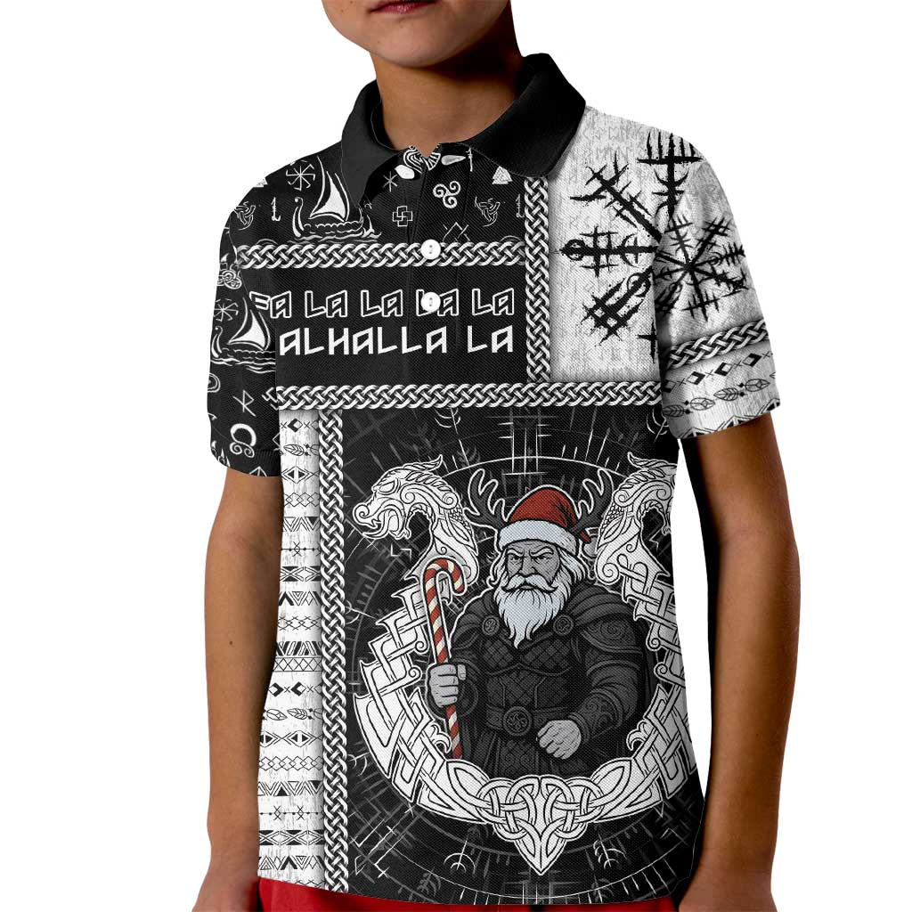 Vikings Christmas Kid Polo Shirt Fa La La La Valhalla La - Wonder Print Shop