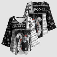 Vikings Christmas Kimono Sleeve Blouse Fa La La La Valhalla La - Wonder Print Shop