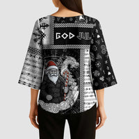 Vikings Christmas Kimono Sleeve Blouse Fa La La La Valhalla La - Wonder Print Shop