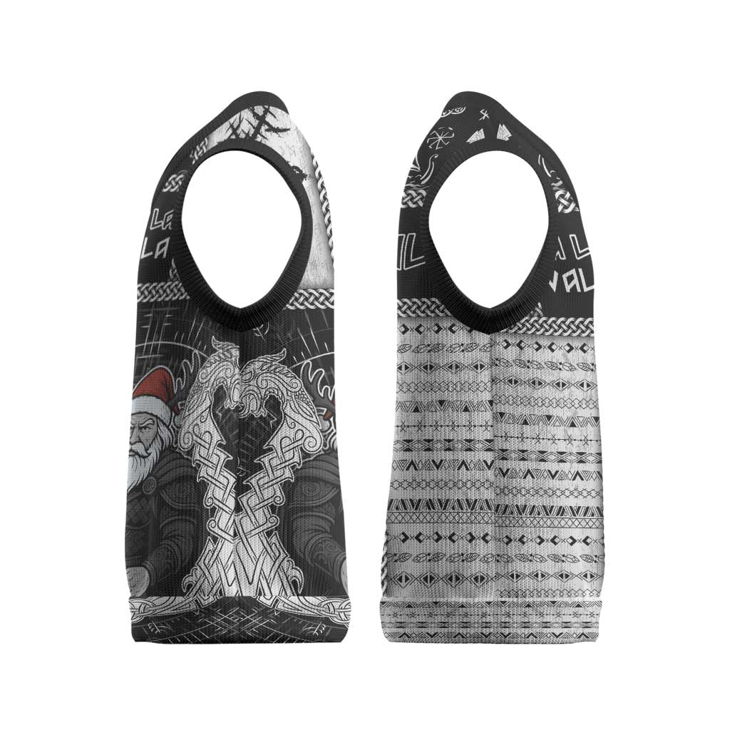 Viking Christmas Knitted V-Neck Vest Fa La La La Valhalla La - Wonder Print Shop