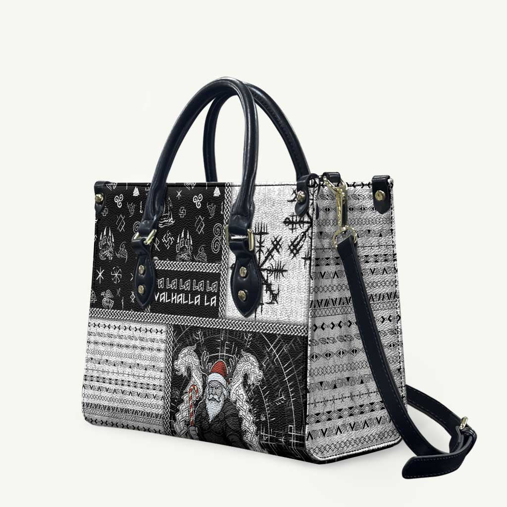 Vikings Christmas Leather Bag Fa La La La Valhalla La - Wonder Print Shop