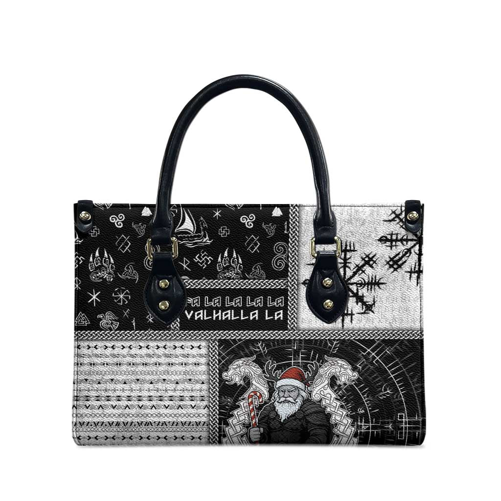 Vikings Christmas Leather Bag Fa La La La Valhalla La - Wonder Print Shop