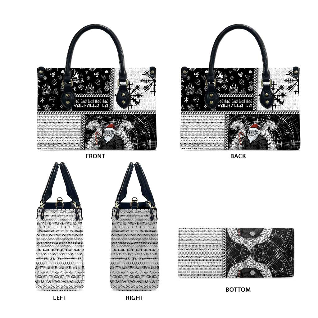 Vikings Christmas Leather Bag Fa La La La Valhalla La - Wonder Print Shop