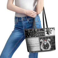 Vikings Christmas Leather Tote Bag Fa La La La Valhalla La - Wonder Print Shop