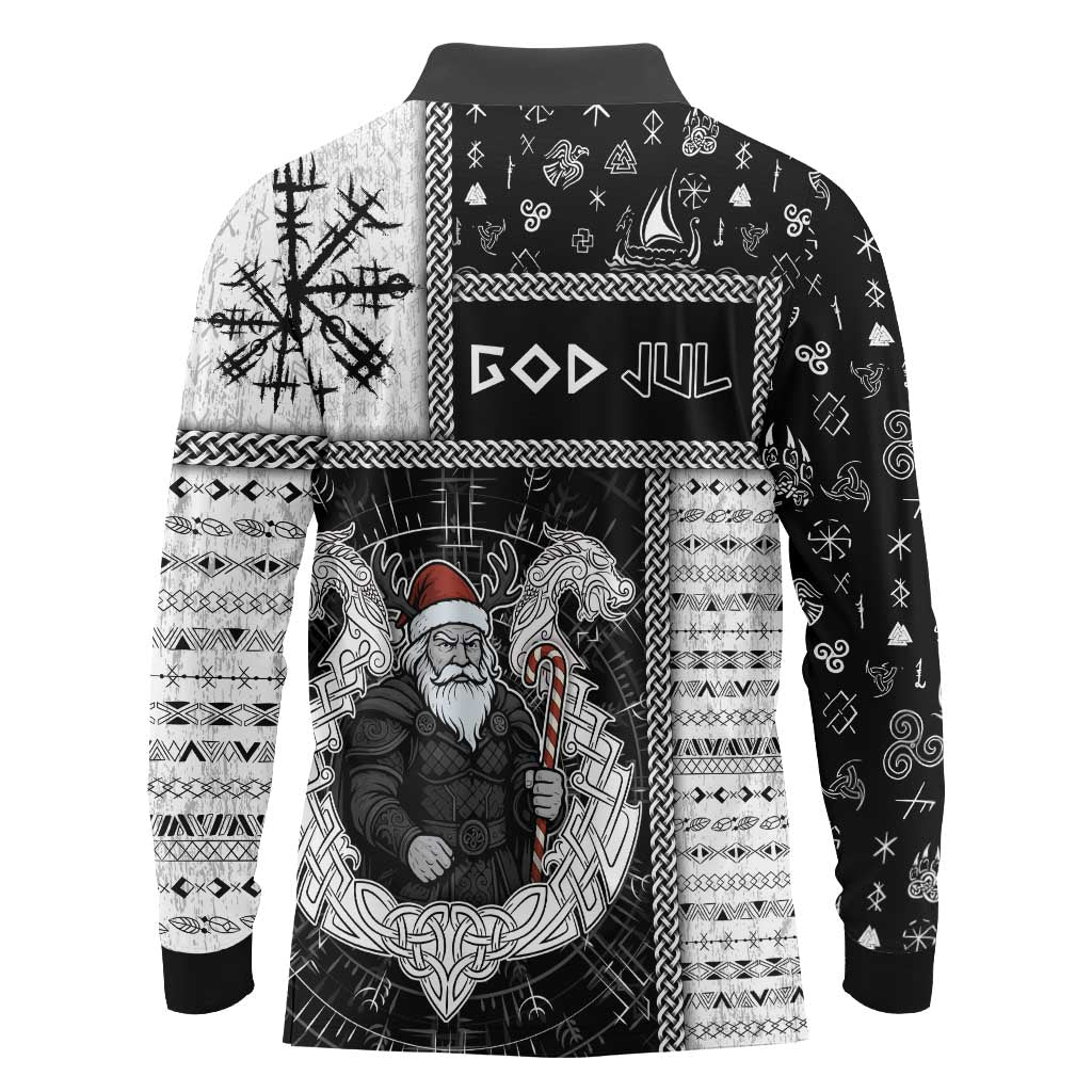 Vikings Christmas Long Sleeve Polo Shirt Fa La La La Valhalla La - Wonder Print Shop