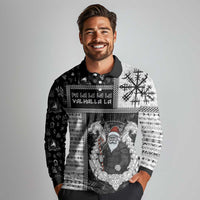 Vikings Christmas Long Sleeve Polo Shirt Fa La La La Valhalla La - Wonder Print Shop