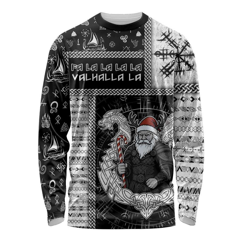 Vikings Christmas Long Sleeve Shirt Fa La La La Valhalla La - Wonder Print Shop