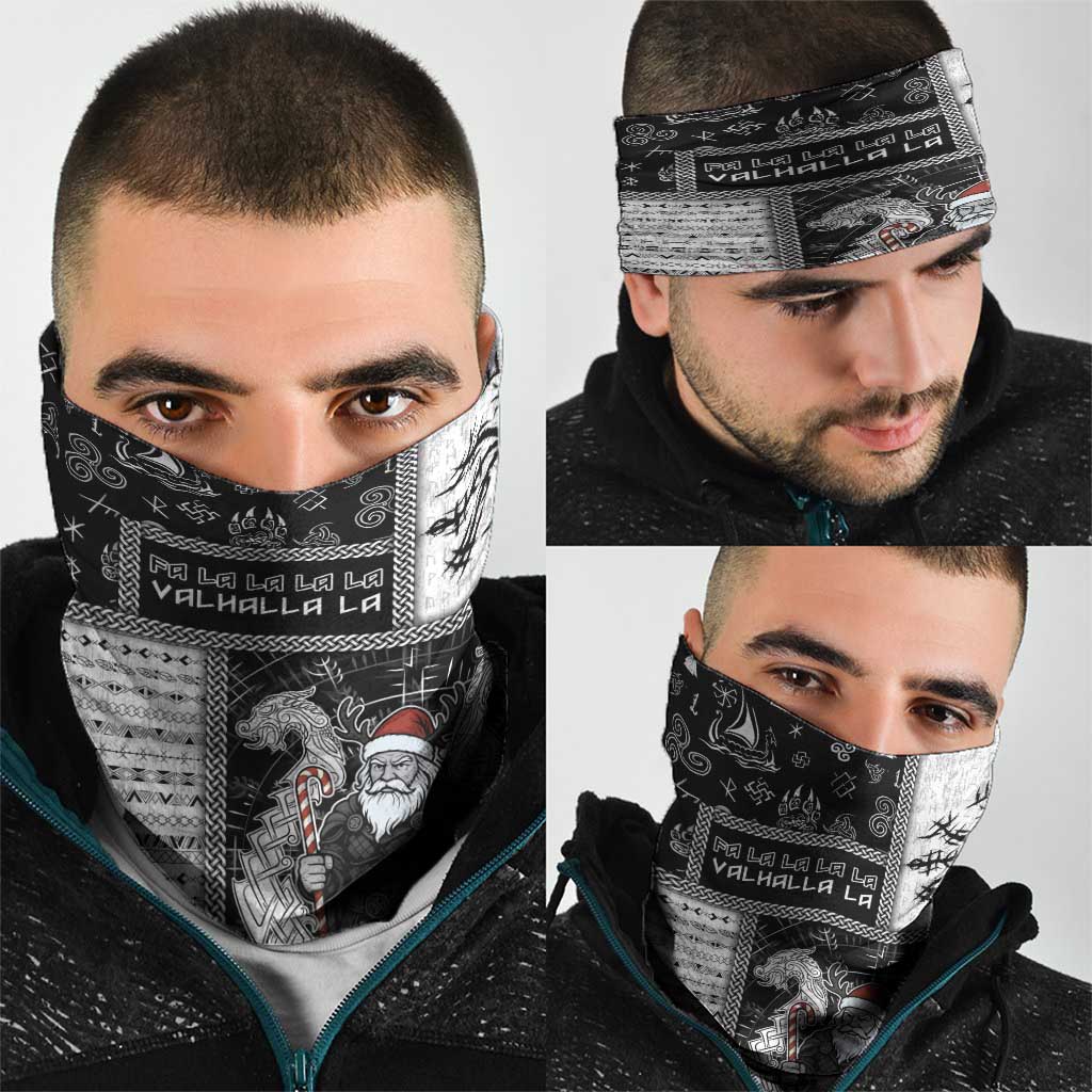 Vikings Christmas Neck Gaiter Fa La La La Valhalla La - Wonder Print Shop