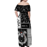 Vikings Christmas Off Shoulder Maxi Dress Fa La La La Valhalla La - Wonder Print Shop