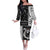 Vikings Christmas Off The Shoulder Long Sleeve Dress Fa La La La Valhalla La - Wonder Print Shop
