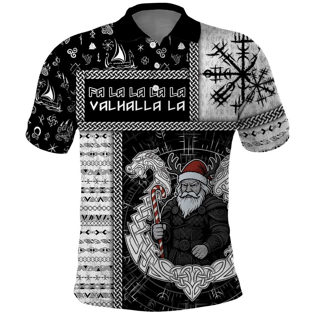 Vikings Christmas Polo Shirt Fa La La La Valhalla La - Wonder Print Shop