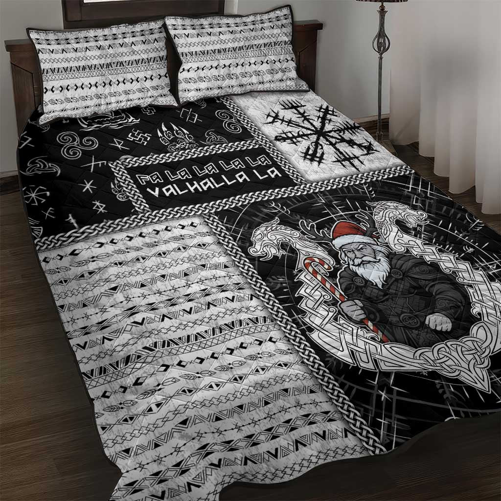 Vikings Christmas Quilt Bed Set Fa La La La Valhalla La - Wonder Print Shop