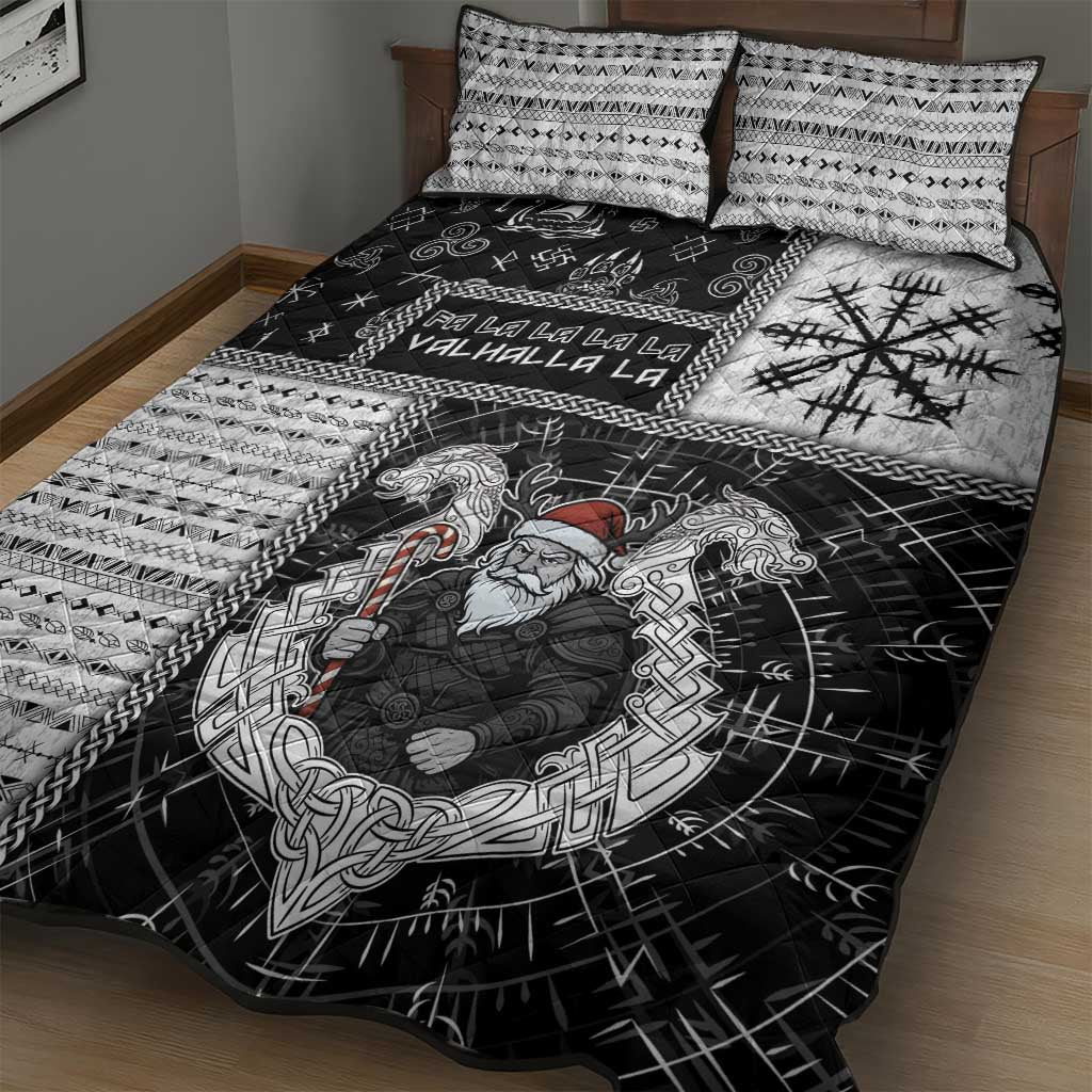 Vikings Christmas Quilt Bed Set Fa La La La Valhalla La - Wonder Print Shop