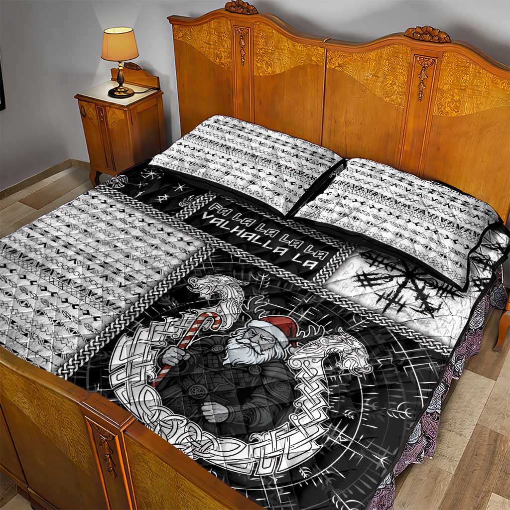 Vikings Christmas Quilt Bed Set Fa La La La Valhalla La - Wonder Print Shop