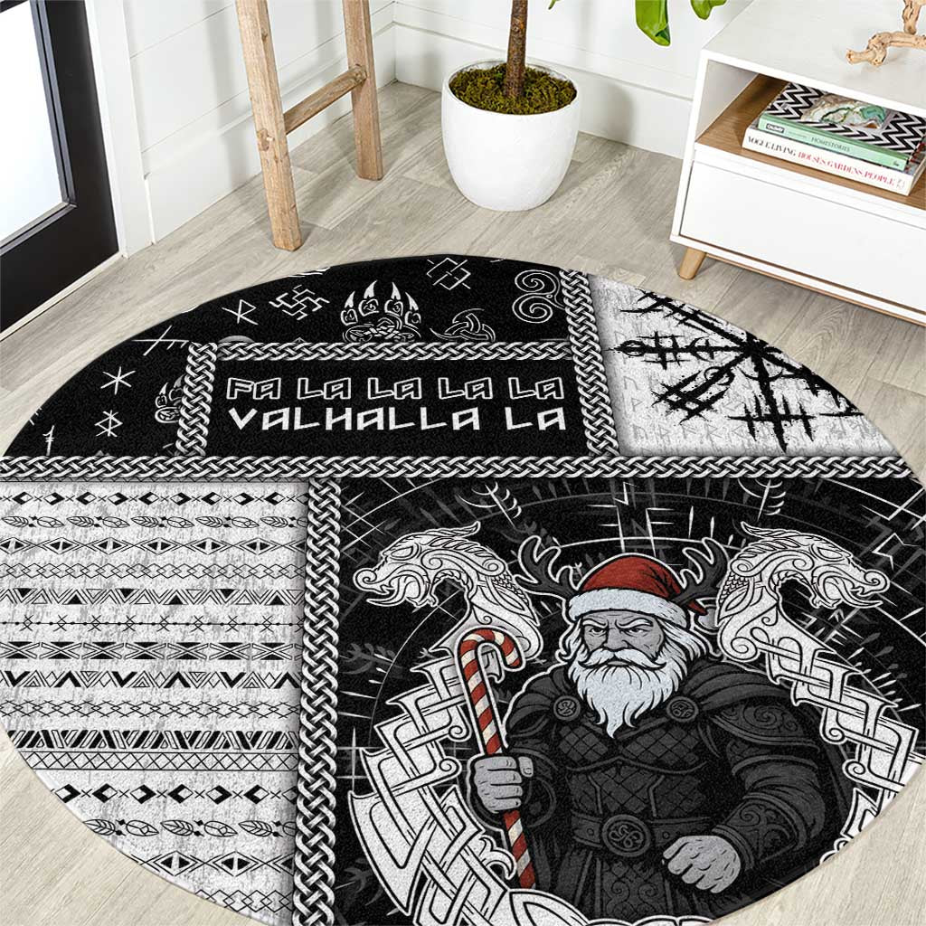 Vikings Christmas Round Carpet Fa La La La Valhalla La - Wonder Print Shop