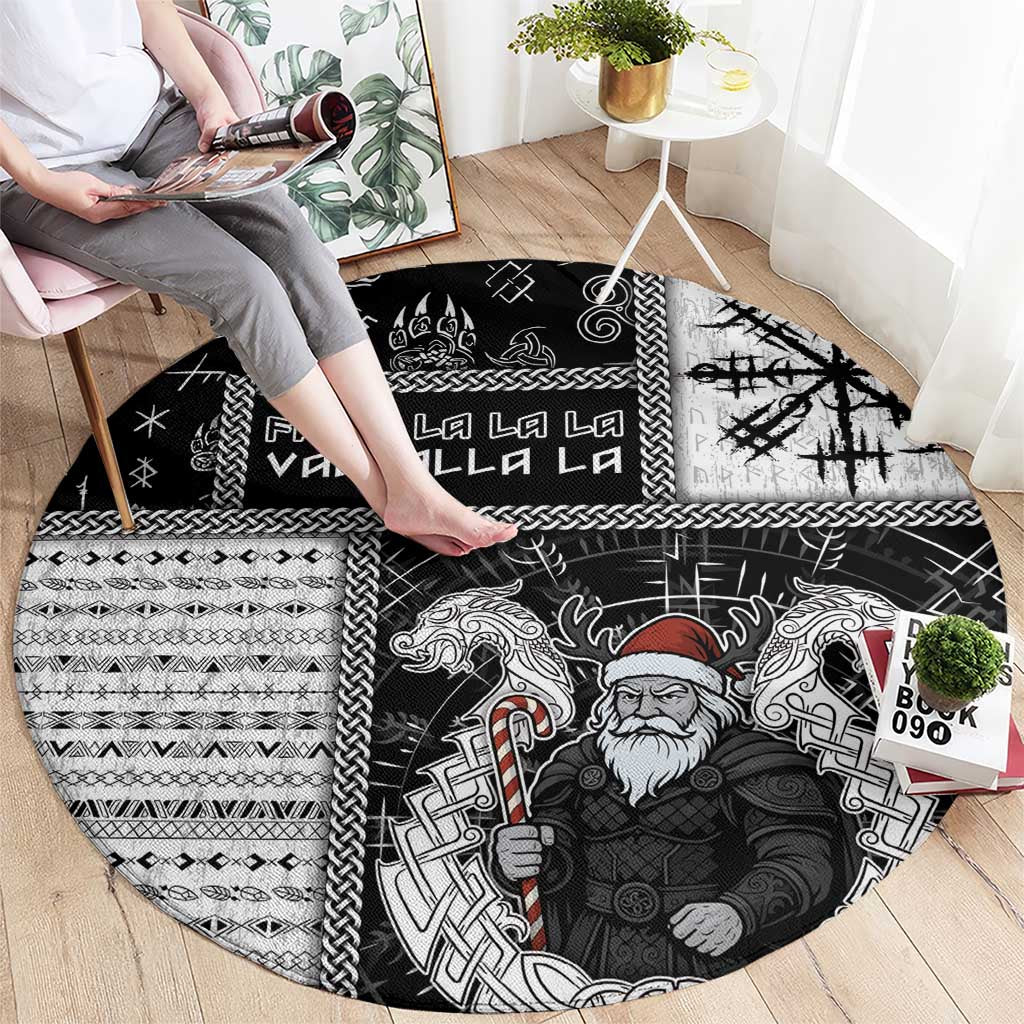 Vikings Christmas Round Carpet Fa La La La Valhalla La - Wonder Print Shop