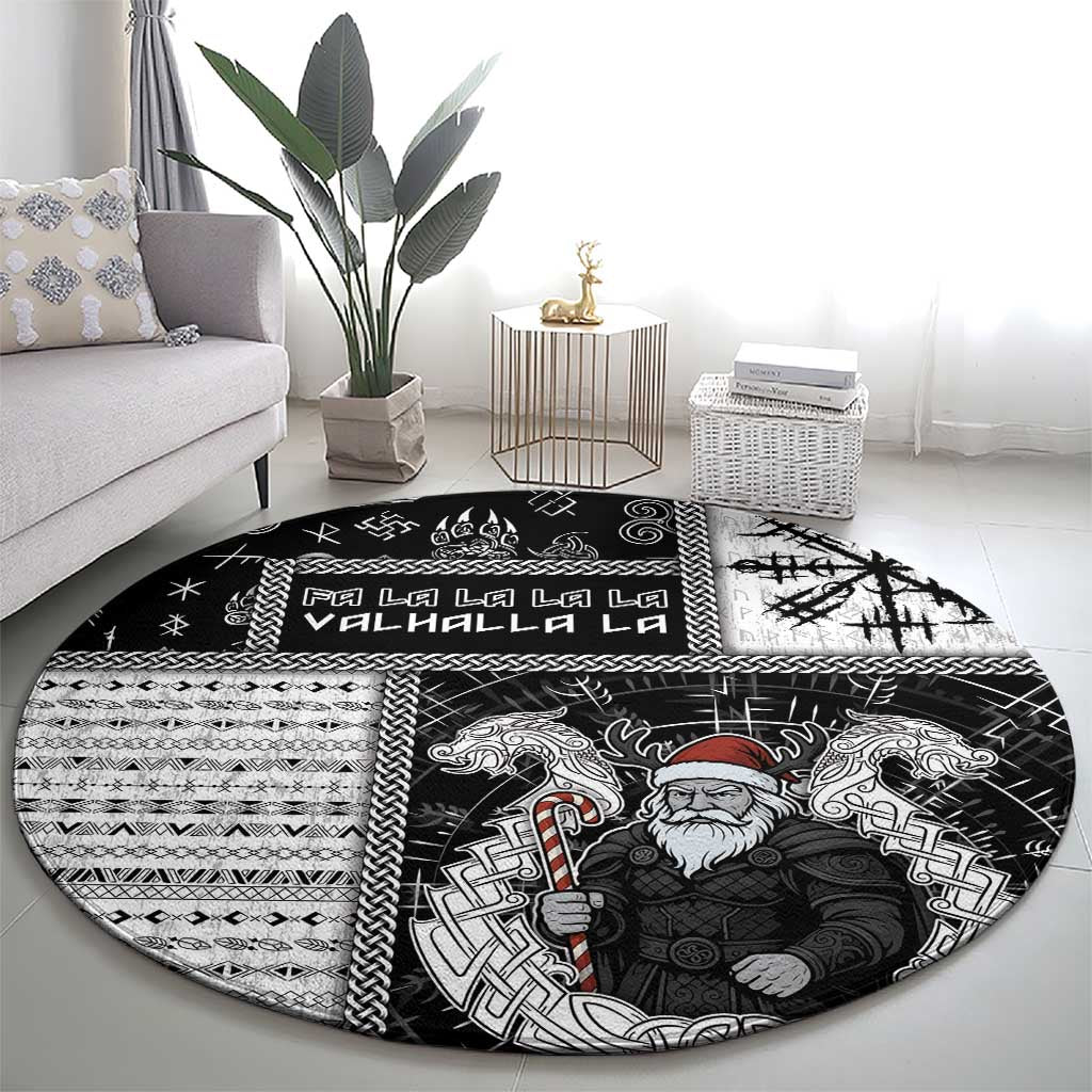 Vikings Christmas Round Carpet Fa La La La Valhalla La - Wonder Print Shop