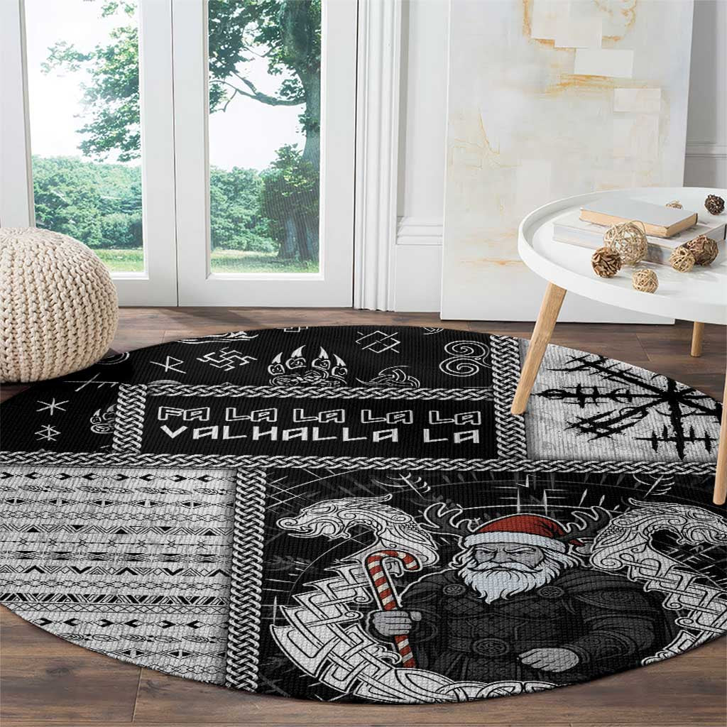 Vikings Christmas Round Carpet Fa La La La Valhalla La - Wonder Print Shop