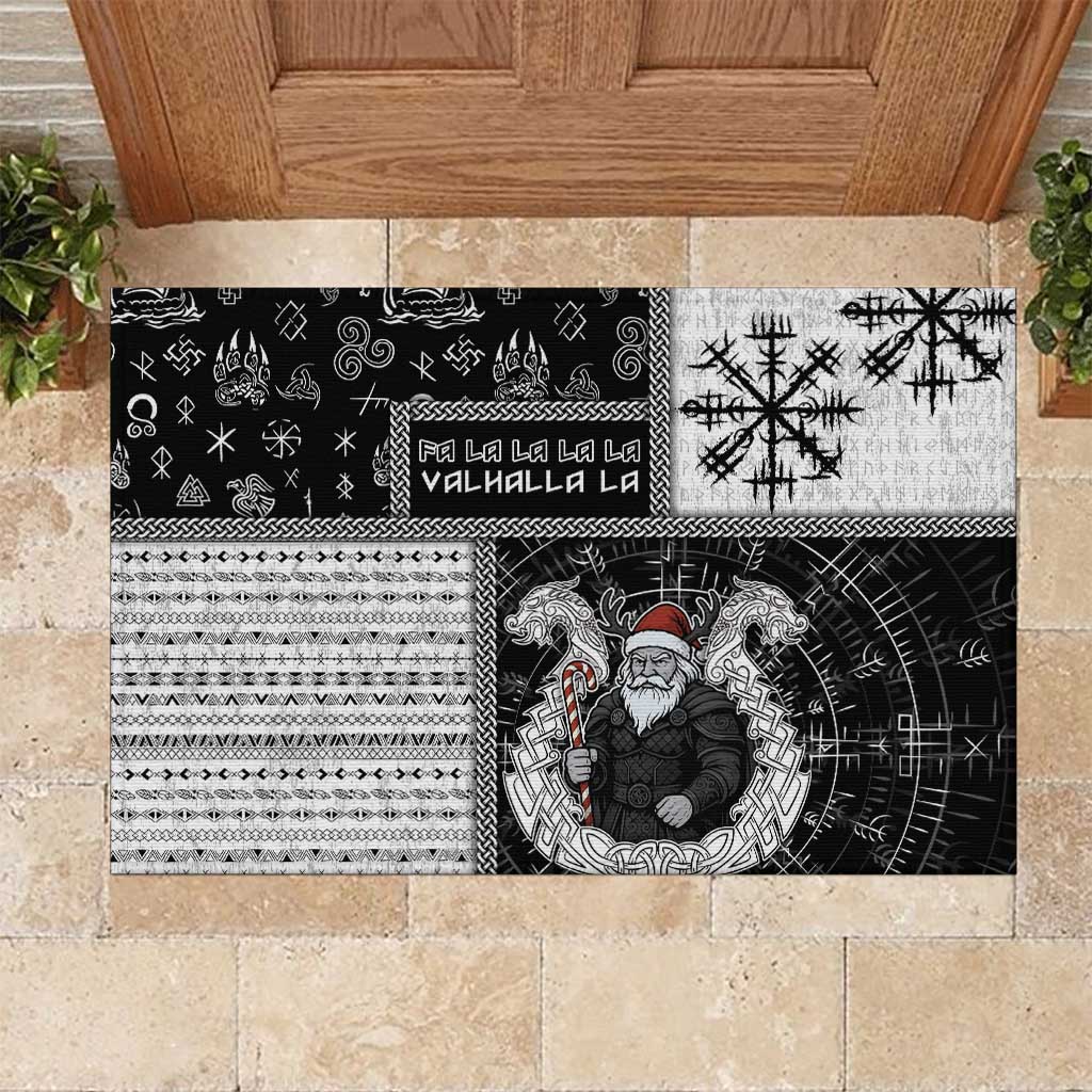 Vikings Christmas Rubber Doormat Fa La La La Valhalla La - Wonder Print Shop