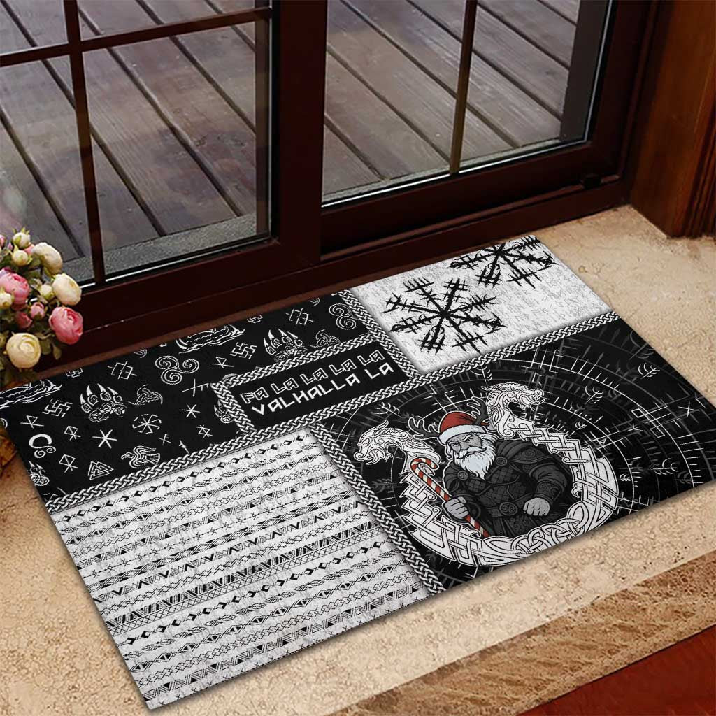 Vikings Christmas Rubber Doormat Fa La La La Valhalla La - Wonder Print Shop