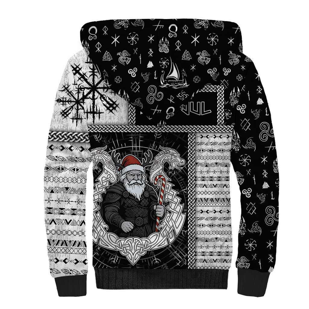 Vikings Christmas Sherpa Hoodie Fa La La La Valhalla La - Wonder Print Shop