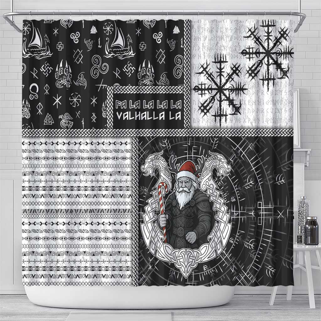 Vikings Christmas Shower Curtain Fa La La La Valhalla La - Wonder Print Shop