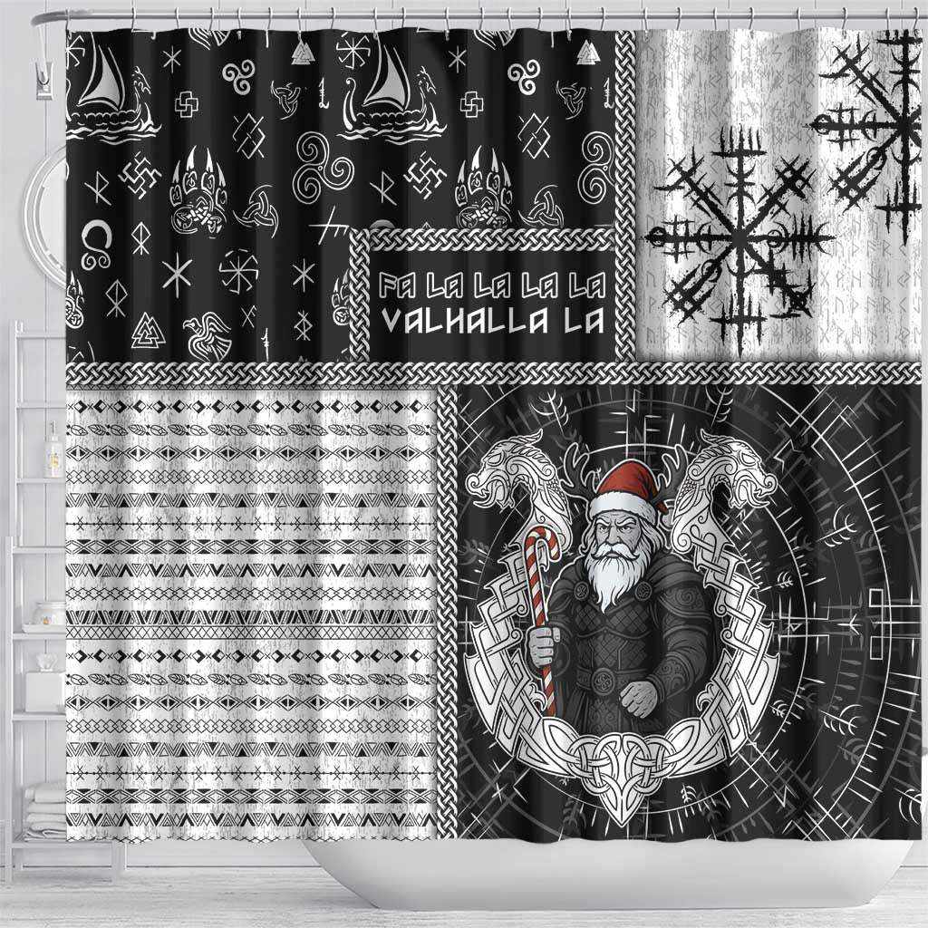 Vikings Christmas Shower Curtain Fa La La La Valhalla La - Wonder Print Shop