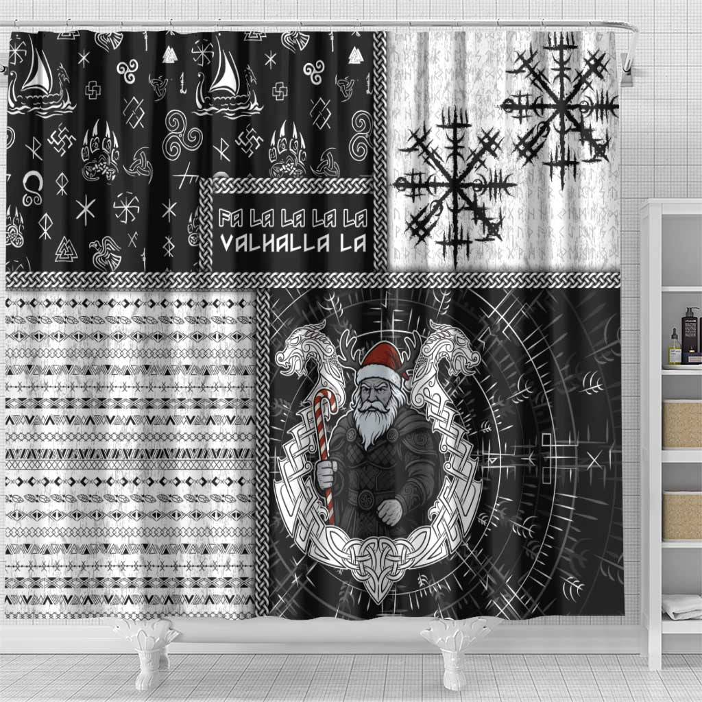 Vikings Christmas Shower Curtain Fa La La La Valhalla La - Wonder Print Shop