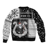 Vikings Christmas Sleeve Zip Bomber Jacket Fa La La La Valhalla La - Wonder Print Shop