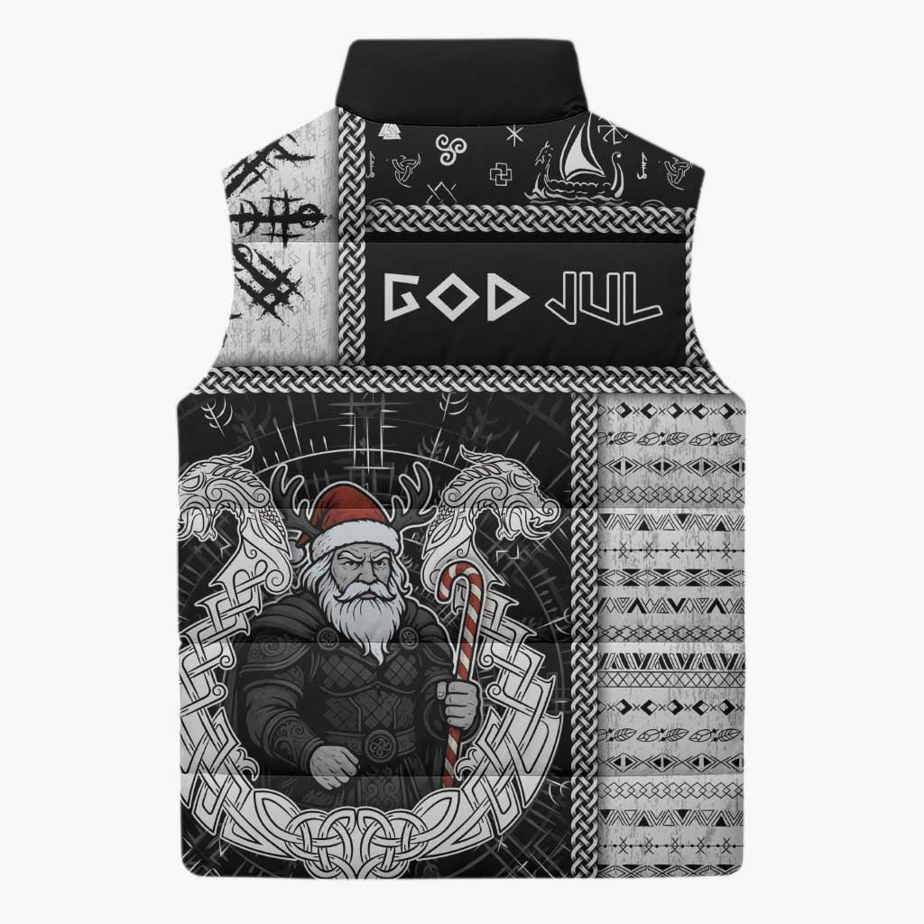 Vikings Christmas Sleeveless Puffer Jacket Fa La La La Valhalla La - Wonder Print Shop
