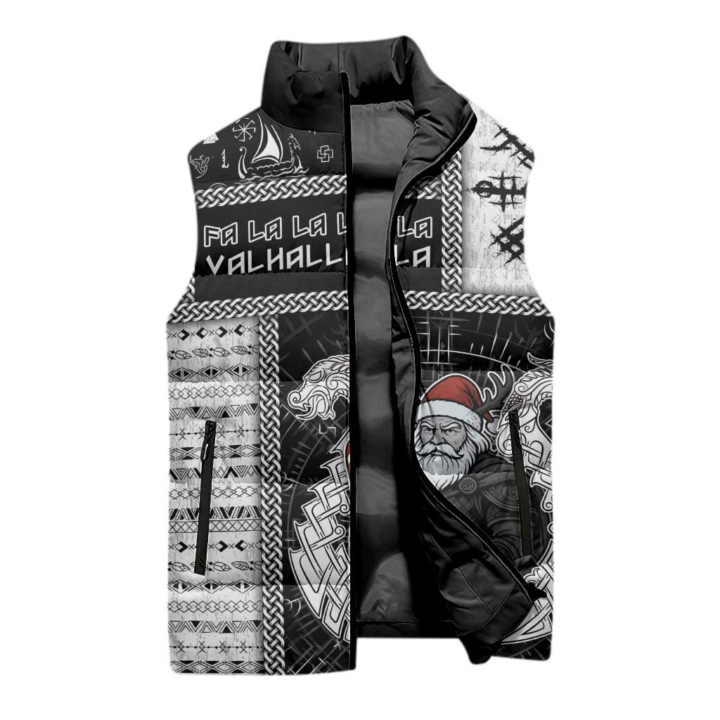 Vikings Christmas Sleeveless Puffer Jacket Fa La La La Valhalla La - Wonder Print Shop