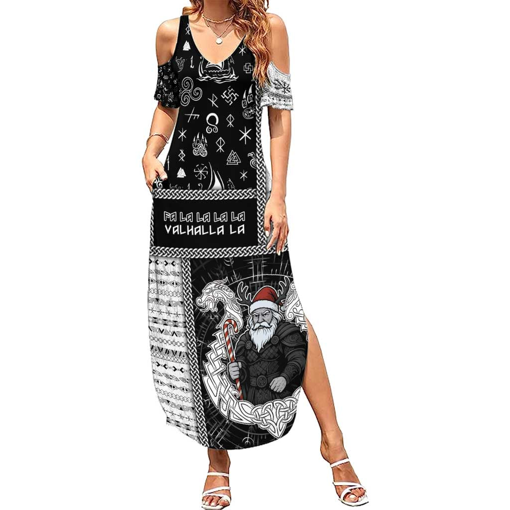 Vikings Christmas Summer Maxi Dress Fa La La La Valhalla La - Wonder Print Shop