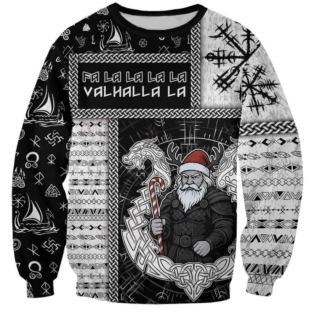 Vikings Christmas Sweatshirt Fa La La La Valhalla La - Wonder Print Shop