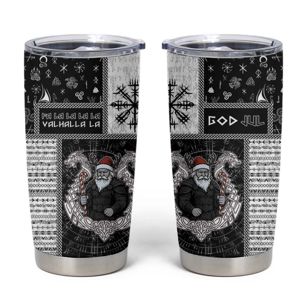 Vikings Christmas Tumbler Cup Fa La La La Valhalla La - Wonder Print Shop