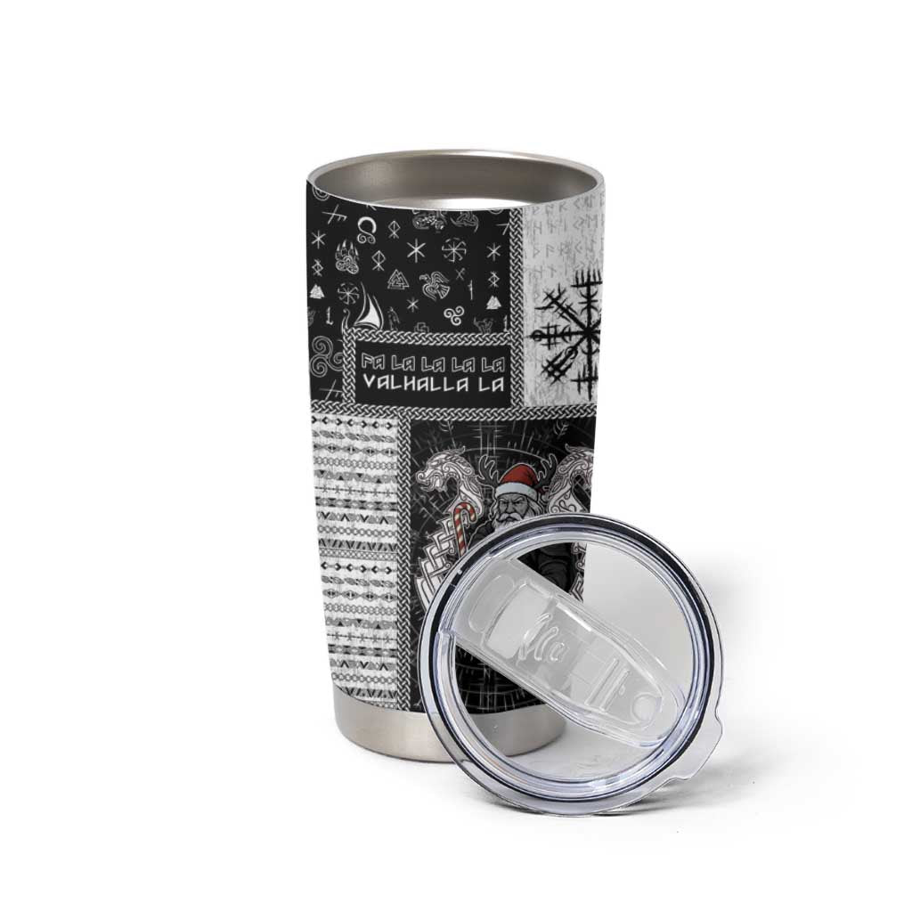 Vikings Christmas Tumbler Cup Fa La La La Valhalla La - Wonder Print Shop