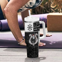 Vikings Christmas Tumbler With Handle Fa La La La Valhalla La - Wonder Print Shop