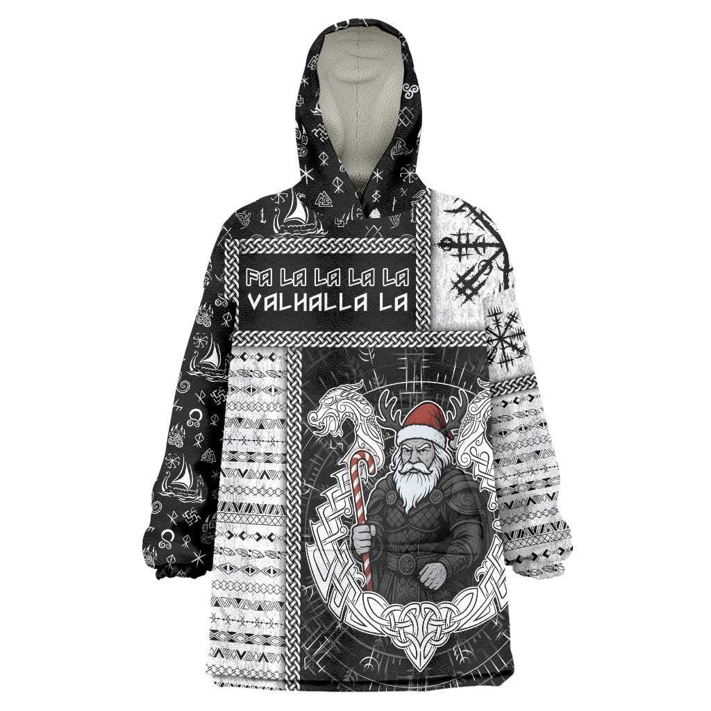 Vikings Christmas Wearable Blanket Hoodie Fa La La La Valhalla La - Wonder Print Shop