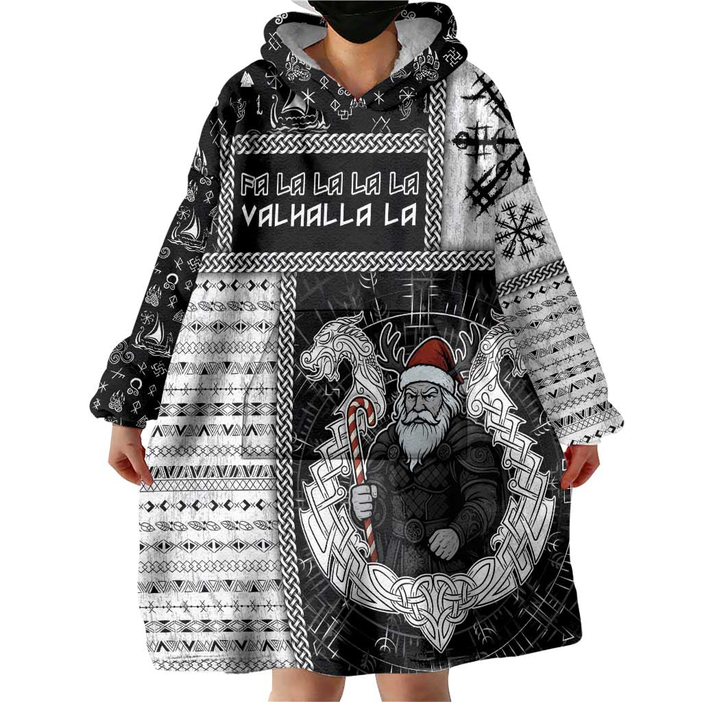 Vikings Christmas Wearable Blanket Hoodie Fa La La La Valhalla La - Wonder Print Shop