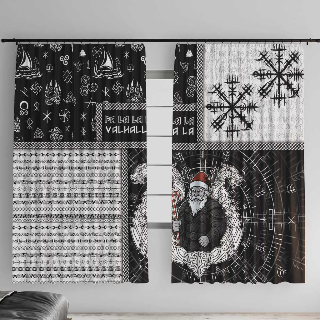 Vikings Christmas Window Curtain Fa La La La Valhalla La - Wonder Print Shop