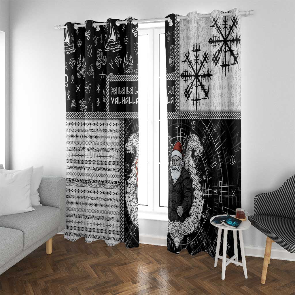 Vikings Christmas Window Curtain Fa La La La Valhalla La - Wonder Print Shop