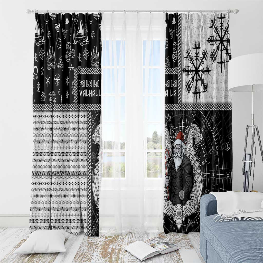 Vikings Christmas Window Curtain Fa La La La Valhalla La - Wonder Print Shop