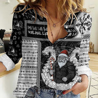 Vikings Christmas Women Casual Shirt Fa La La La Valhalla La - Wonder Print Shop