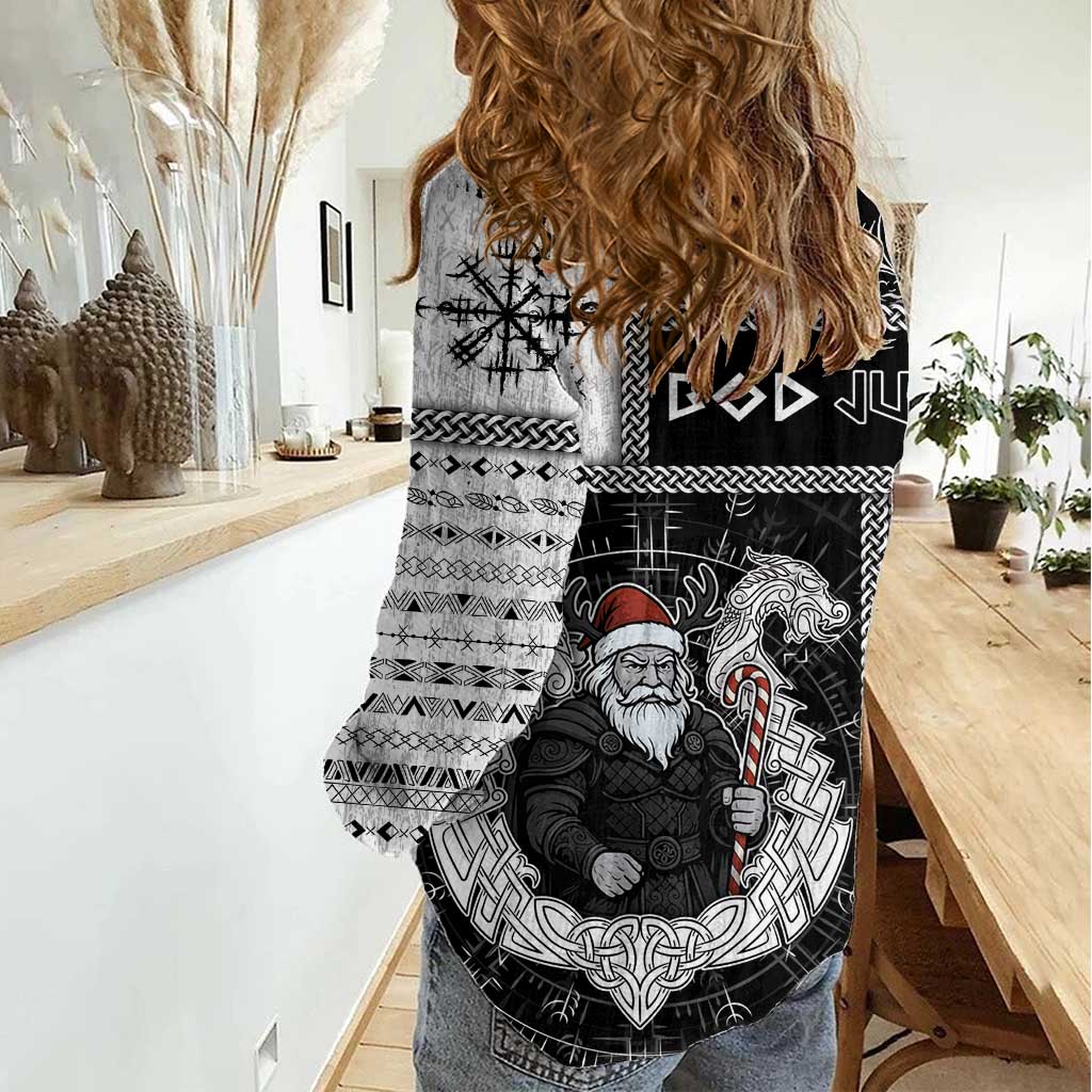 Vikings Christmas Women Casual Shirt Fa La La La Valhalla La - Wonder Print Shop