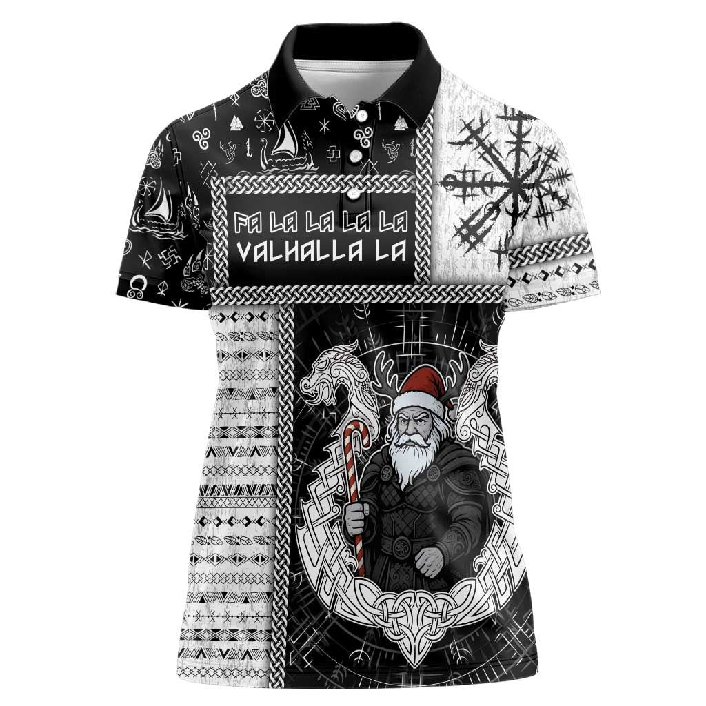 Vikings Christmas Women Polo Shirt Fa La La La Valhalla La - Wonder Print Shop